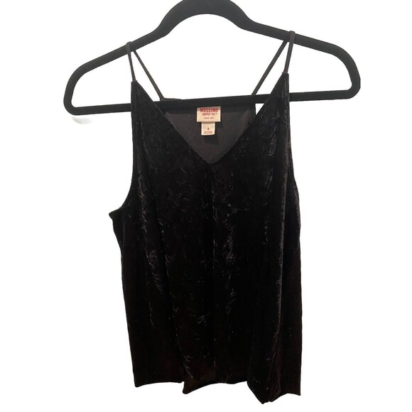 Mossimo Top Women Small Black Velvet Camisole Tank Grunge Punk Whimsigoth Goth - Picture 1 of 5